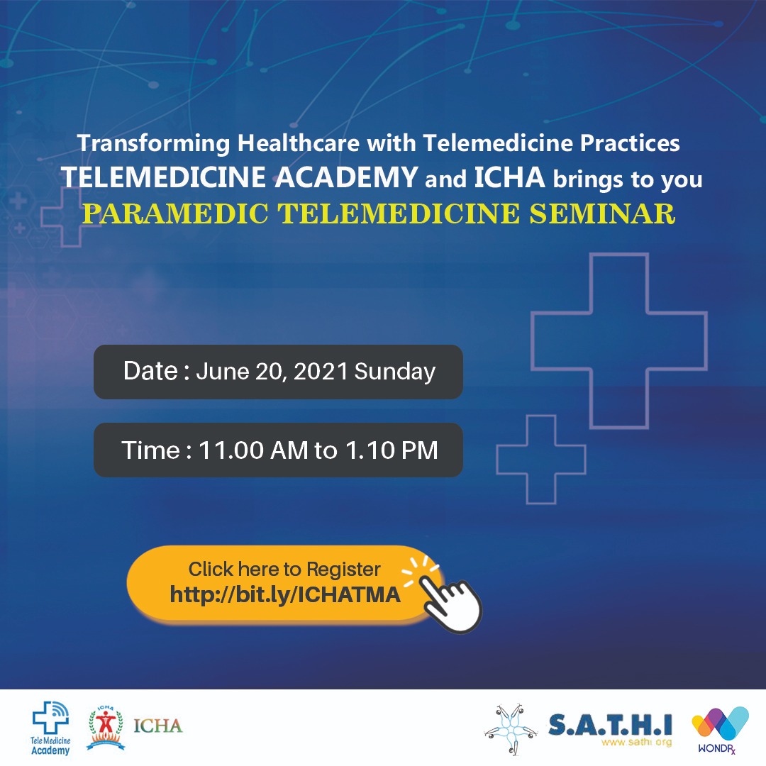 icha01126's tweet photo. Click here to register and view the details of the program:
https://t.co/PZYZ6khS9B
We invite you to the Paramedical Telemedicine seminar scheduled on 20th June '21 (Sunday, 11:00AM to 1:10PM) https://t.co/fqbKo7XoeE 
Meeting ID : 842 0360 6596     
Passcode : ICHATMA3 https://t.co/L2ePX0voWI