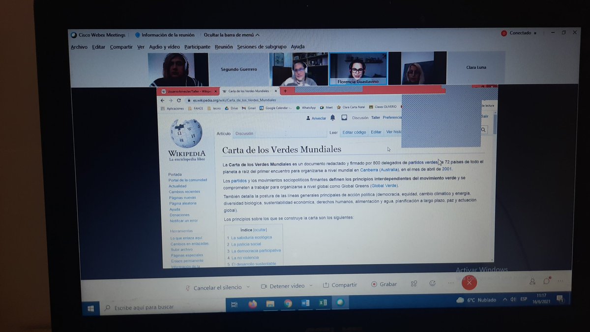 Miércoles de sincrónico en #TecnoEduUnlp, ya en la segunda parte del #TallerWikipedia practicando la edición con <a href="/luli_ferrante/">Luisina Ferrante</a> y <a href="/florguastavino/">florG 💚</a>