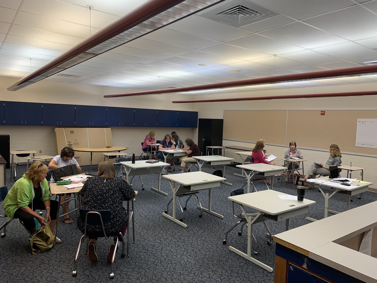 Tawysocki's tweet photo. SESD Paras collaborating on verbal intervention skills and supporting our students #RamsSummerAcademy#SESDRAMS https://t.co/q6CMgQ0P9u