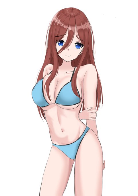 カガヤ∞さんがTwitterに投稿した中野三玖(五等分の花嫁)のイラスト。