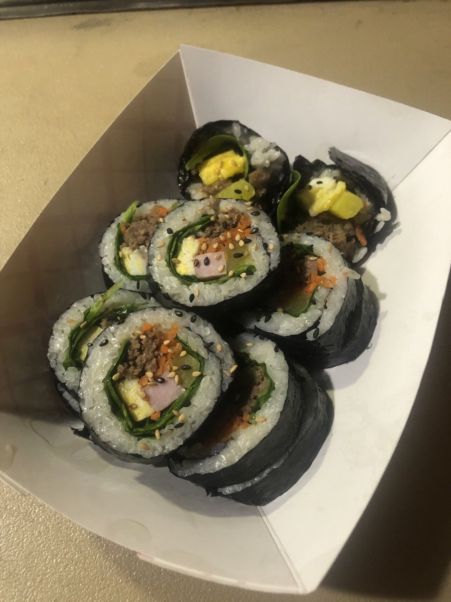 Hey guys~ finally come back again with new Food called Gimbab ( Korean Roll)!! we r here at 52nd and 6ave now.. see u at lunch time. see ya~