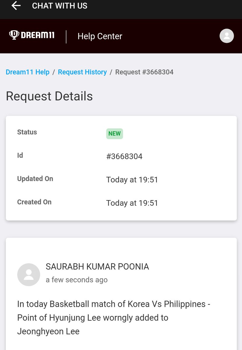 PooniaCool's tweet photo. @Dream11 In Today's match - Korea Vs Philippines Point of Lee Jung Hyun worngly added to Jeonghyeon Lee
Find Screenshots for your reference
Request to you, Pls recalculate the points and return or money https://t.co/DRP9Lby0kg