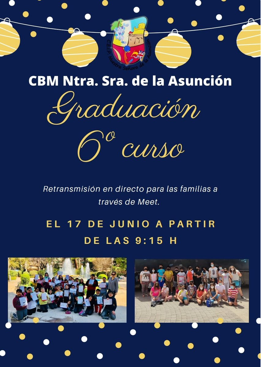 CbmSra's tweet photo. 🎓GRADUACIÓN 6° ED. PRIMERA 🎓
Todo listo para pasar un gran día con nuestros alumnos de 6° curso. 
*(foto de la izquierda prepandemia) https://t.co/vPmX00WRPL