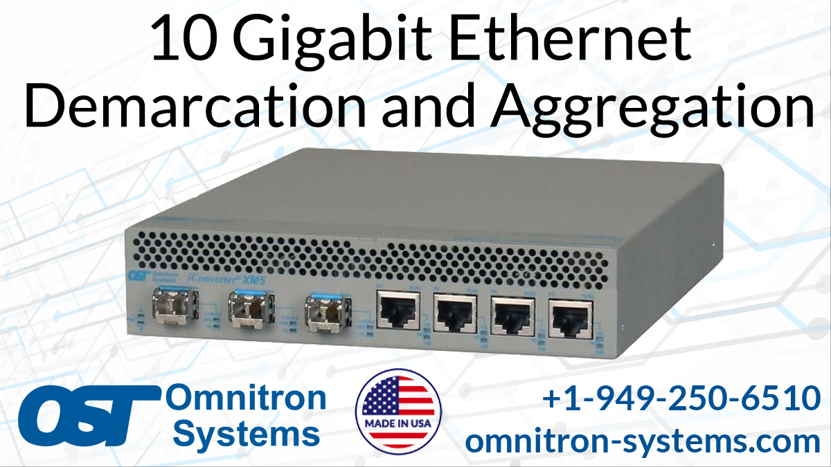 OmnitronSystems's tweet image. iConverter XM5 10G NIDs provide service demarcation and aggregation for telecom networks, and accept 1G/10G SFP transceivers.

#telecomnetworks #serviceprovider #demarcation #aggregation #fiberswitch #10gbps #ethernet #cablinginfrastructure #carrierethernet