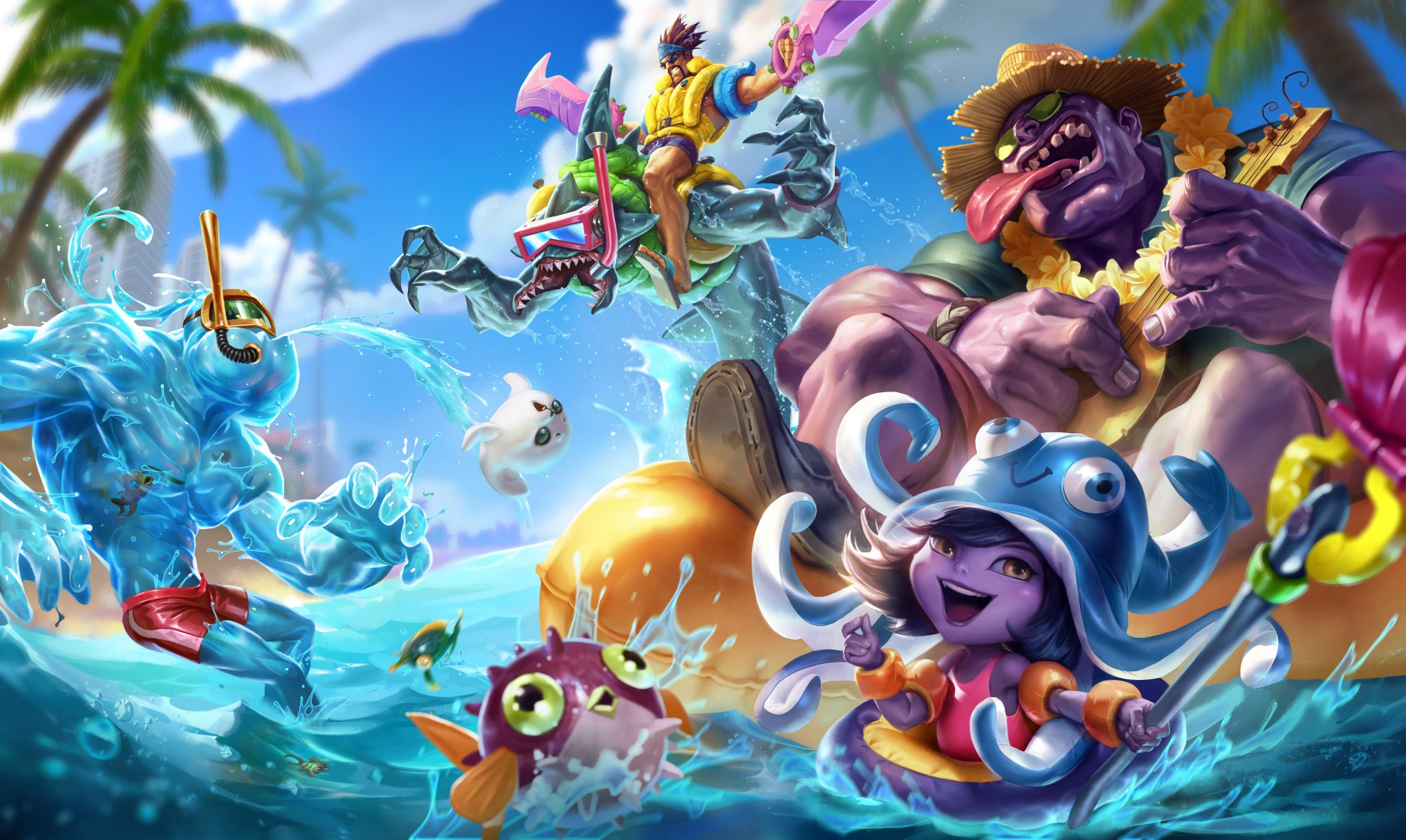 League Of Legends Wild Rift Pool Party Lulu League Of Legends Wild Rift Pool Party Lulu