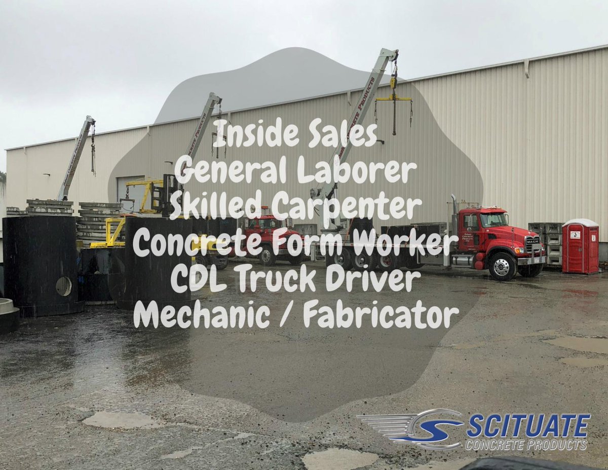SCP is looking to hire all positions. If you, or anyone you know is looking to start a career  please call 781-837-1747, or stop by to fill out an application at 120 Clay Pit Road in Marshfield, MA. 02050 … We’re offing completive rates, plenty of Overtime, and great benefits!!