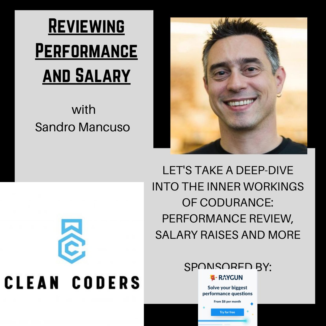 topenddevs's tweet photo. Check out this week's episode of #CleanCoders with @sandromancuso.
Let's take a deep-dive into the inner workings of Codurance: Performance reviews, salary raises and more.
#CC : Reviewing Performance and Salary
https://t.co/Day2I8FBV7 https://t.co/pvVeaxpISS https://t.co/xU0WdrYiCC