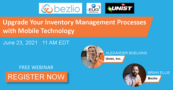 Bezlio's tweet image. Interested in entering transactions 50-75% faster? Don't miss our FREE webinar with @unistinc on June 23rd. Sign up and learn how easy it is to add mobile technology to your inventory management system. hubs.ly/H0Qn7410 #IoT #manufacturing #machinehandling #mobileinventory