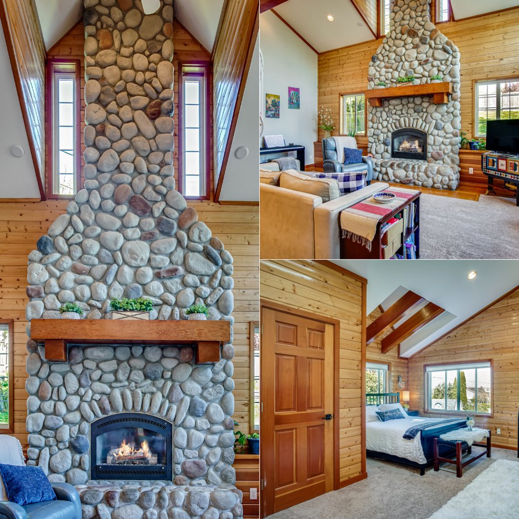 FullFrameAgency's tweet photo. This centerpiece fireplace is a perfect detail in this urban log cabin. https://t.co/HPHHnhORuY