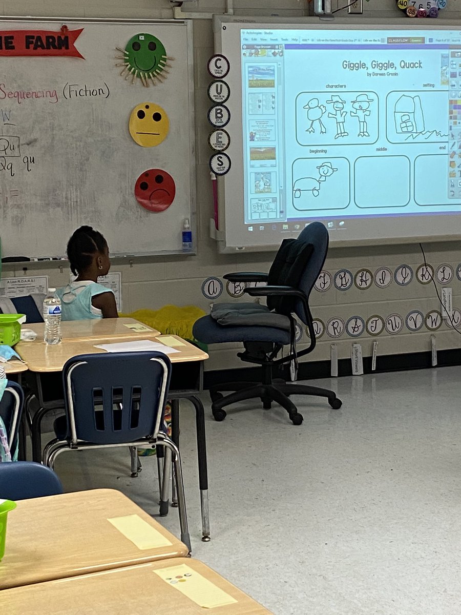 These Little Scholars are learning about the story elements using the story Giggle, Giggle, Quack. <a href="/CounselorsRFab/">Dr. Tomeka Stringer</a> <a href="/KarenDozier2/">Karen Dozier</a> #ncssbethebest