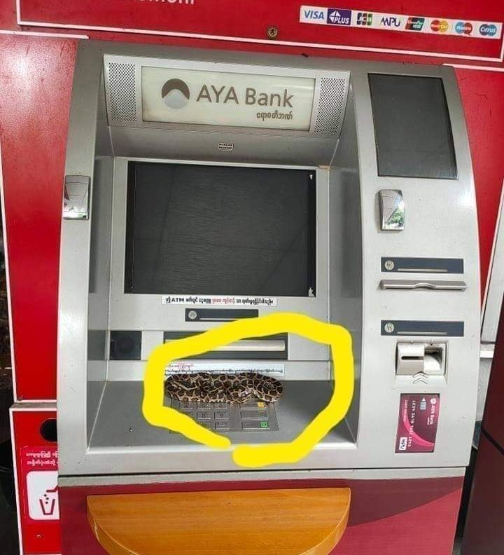 Other banks: We will no longer top up money at our atm.

AYA: 👇
Photo - fb