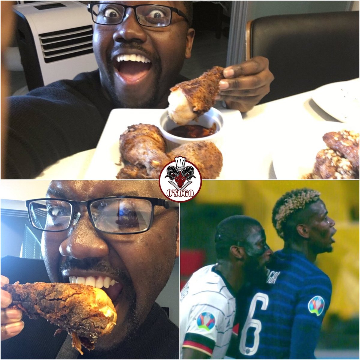 OPorco225's tweet photo. 🐏 Quand Rüdiger affronte un coq sportif, il voit dirêêêctement un choukouya de poulêêêt à mordre à pleine dent...
Le pêêêre souarêêêz est fiêêêêr de toi 🥺 Bêêêh 😍👌🏾
Choukouya de poulêêêt disponible à partir de 🍽️ 2500F(5000F pour l' entier) 
#FRAALL #ALLFRA #Euro2021  #rudiger https://t.co/Z4t7TCJaYS