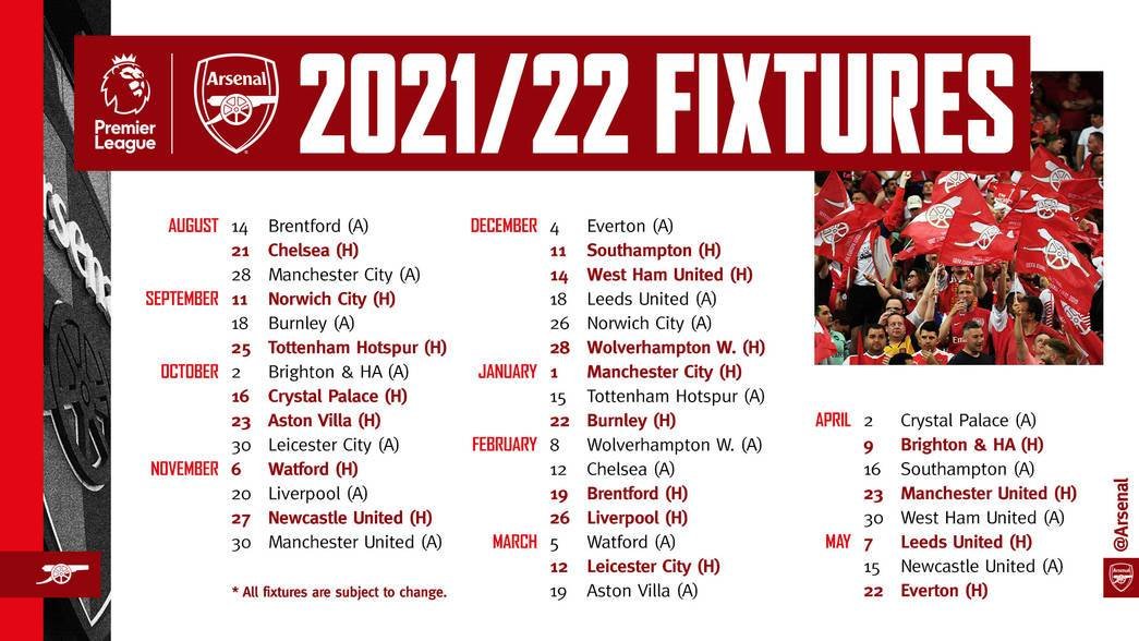 ArsenalFever360's tweet photo. #Arsenal's fixtures for Next season https://t.co/ZgBleLawBk