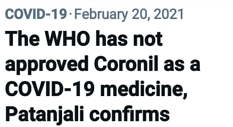 geetv79's tweet photo. @drharshvardhan @RahulGandhi @INCIndia @MoHFW_INDIA @HardeepSPuri @PMOIndia @narendramodi @PIB_India @ani_digital @AmitShah @AyushmanNHA @RSSorg This👇 is a Sarkar promoting spurious remedies, living in a mythical land and promoting mythical claims without checking any facts, endangering millions of Indian lives due to criminal negligence &amp; nexus with fraudsters. 
#ArrestQuackRamdev  
#FreeVaccineForAll https://t.co/9sS4CtN2S5