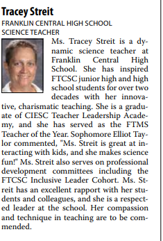 LisaLakerFCHS's tweet photo. Congratulations, Ms. Streit on being named @southsidetimes Teacher of the Month! 🌟🌟🌟  You are such an awesome, DEDICATED @FTCSC BIO TEACHER! ⚡️💙@FCHSPrincipal #WeirdScience 🧪🧠🔍🌎📚🤓 https://t.co/vOhxgYvfN0