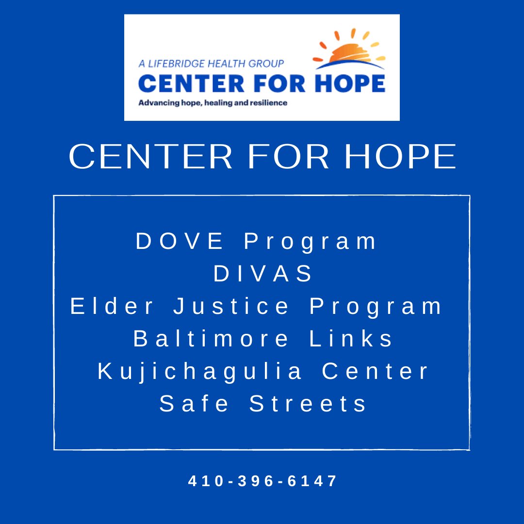 <a href="/LBCenterForHope/">Center for Hope</a> at Sinai Hospital offers integrated programs and services designed to break the cycle of violence and its lifelong impact for victims of all races, ethnicities and religions, from the cradle to old age. #violencepreventionprogram