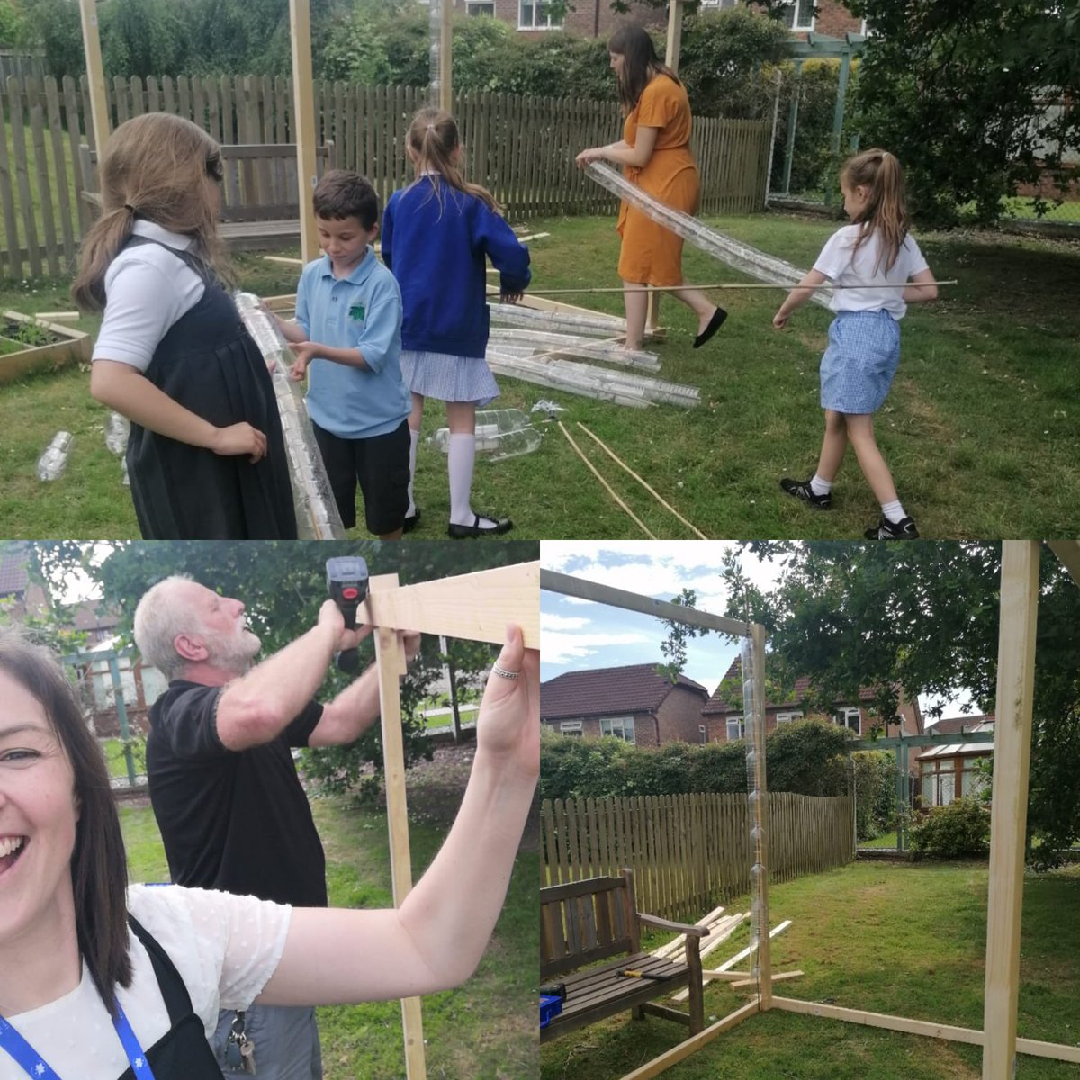 LittleSuttonCoE's tweet photo. Operation greenhouse is underway HOWEVER we still need more 2 litre clean, clear bottles please!!! So the black bin will be outside the school gates again! Thank you for the bottles so far! Let’s keep it going!! #greenhouseproject https://t.co/q1vaSVi7aH