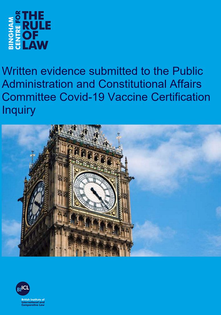 BinghamCentre's tweet image. The Bingham Centre has provided evidence to the Public Administration and Constitutional Affairs Committee Covid 19 Vaccine Certification Inquiry. Read the full report at: lnkd.in/ebeKZbg and details of the Inquiry session at lnkd.in/eU22Jq8 #covid19 #pacac