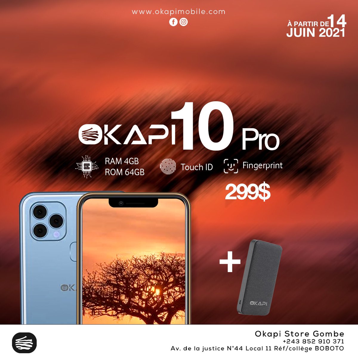 OkapiMobile's tweet photo. Ne ratez pas notre promo! Acheter un okapi pro a Kinshasa et recevez un Powerbank ou Ecouteur sans fil 📱 

Visitez nos shops! 🇨🇩🇨🇩🇨🇩

#Okapismartphone #TchomboNaBiso #NewSmartphone #JunePromo #CongoNaBiso #okapi10Pro https://t.co/YuBdG6IKme