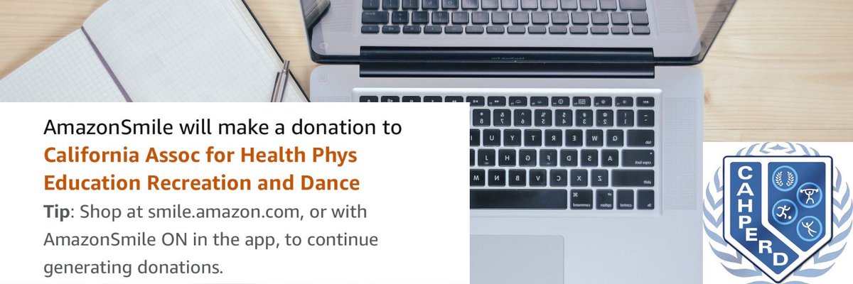 CAHPERD's tweet image. Did you know that with a few clicks you can have Amazon make a donation to us? With Amazon Smile  that is possible. Doesn’t cost you anything, other than your normal Amazon order. #healthed #physed #danceed #rec #athletics