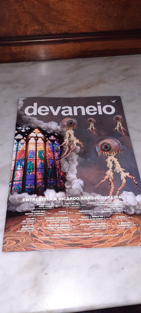 revistadevaneio's tweet image. 7️⃣ 👇

A devaneio 7 já está connosco e vai seguir, nos próximos dias, para todos os assinantes, amigos e público em geral.

Mais informações por mensagem privada.

#dev7