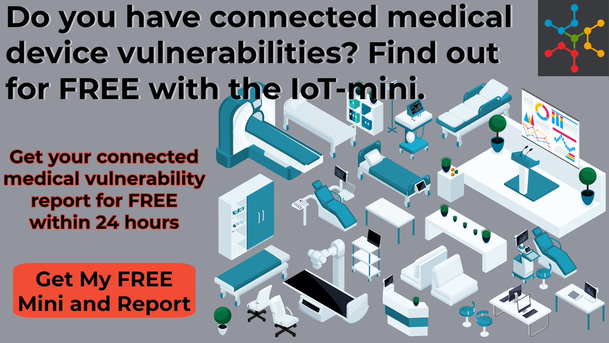 securolytics's tweet image. Is your #healthcare #network full of #vulnerable #connecteddevices? Find out for #free and quickly with the #IoTmini by Securolytics. Find out how to get your FREE mini and take control of your network at iotmini.io