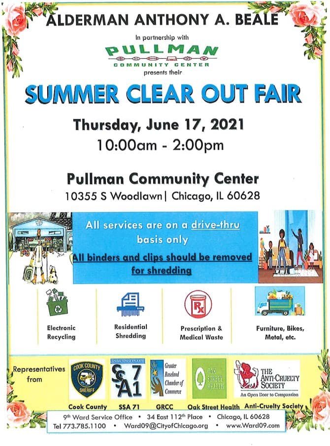 Join us tomorrow at the Pullman Community Center for the Summer Clear Out Fair! 

We'll see you there!

#pullman #chicagocommunity