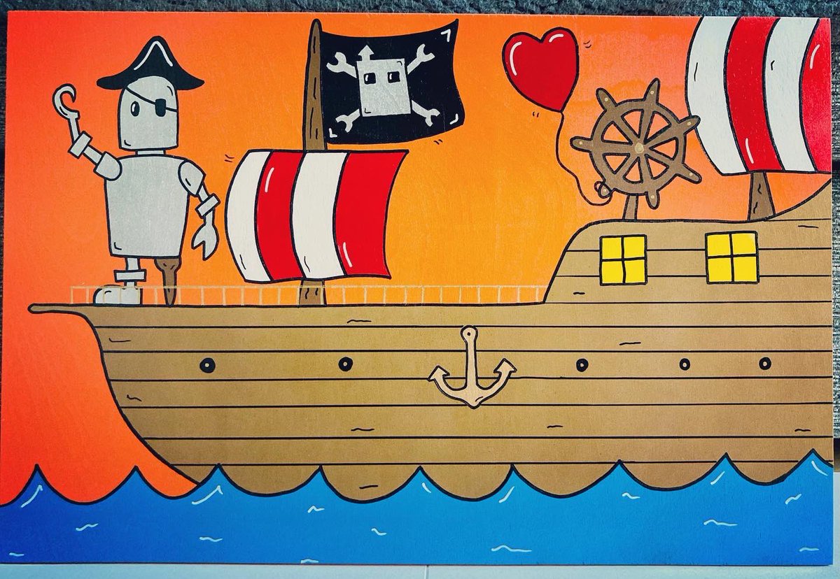 even_robots's tweet photo. Even Robots Love Pirates…..
Part 94 of the Even Robots series.
#illustration #Illustrator #draw #art #characterdesign #pirate https://t.co/hmvQYjnyD8
