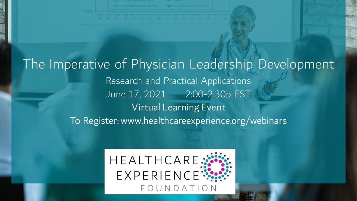 It is not too late to register for tomorrow’s webinar on #Physician Leadership Development. We are excited to team with <a href="/PRCExcellence/">PRC</a> ⭐️. To Register, please visit www.healthcare experience.org/webinars