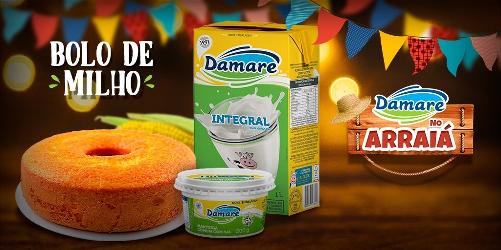 leitesdamare's tweet photo. Para muitos não pode faltar aquele bolo de milho cremoso em festa junina. E se ele for feito com Leite e Manteiga Damare? Nada mal, né!

#laticiniosdamare #damarelaticinios #festajunina #bolodomilho #festasjuninas #leite #manteiga #bolo #laticinios #comidastipicas https://t.co/rLlWOdvF51
