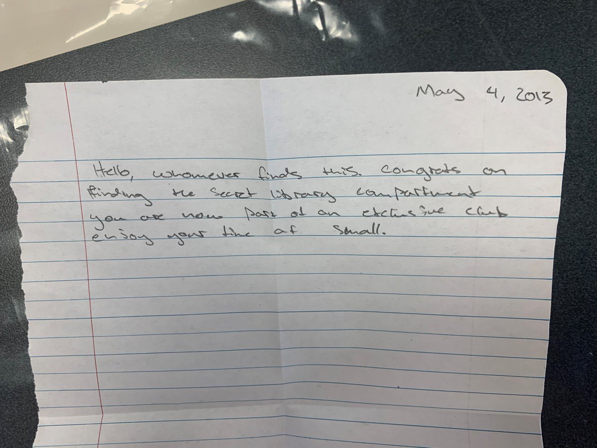 AustinISDLibs's tweet image. Yesterday was &quot;Move-Out&quot; day for the re-carpeting at Small MS library.  These great notes were found under a shelf. Got to love Middle Schoolers!