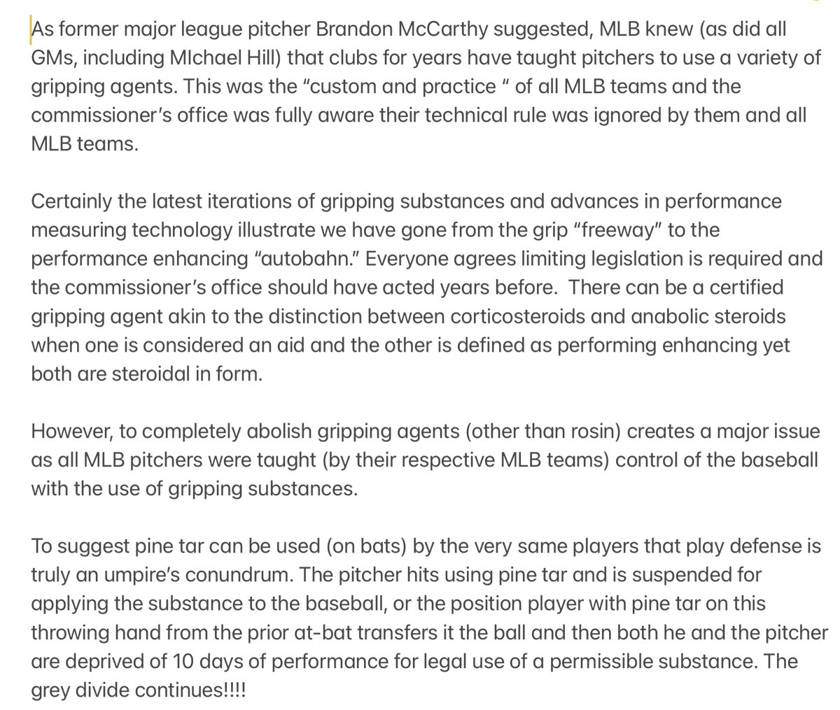 Scott Boras just released this statement to The Athletic. Michael Hill is a senior vice-president of on-field operations for MLB.