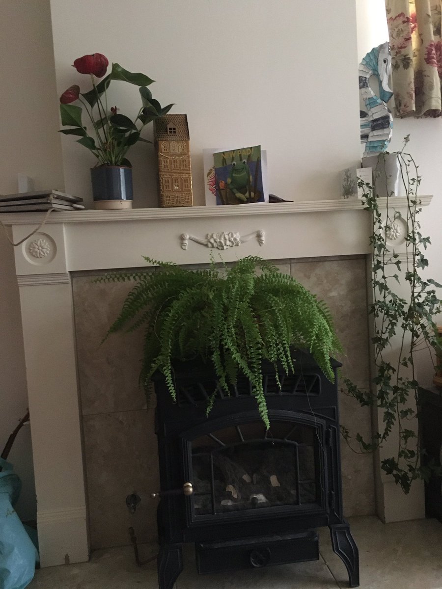 CorrallsCoal's tweet photo. A before and almost finished shot from the installation of a @CharnwoodStoves Island 1 multi fuel, finished in French grey with @Metaloterm chimney system and stone hearth in #colwell https://t.co/THNaTE5A8c
