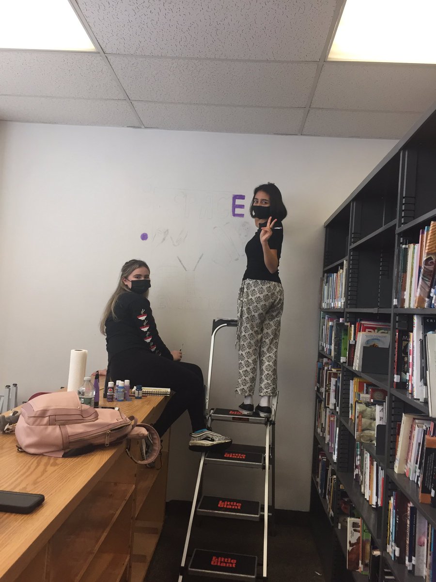 HobokenLmc's tweet photo. Thank you HHS senior Alysa Toledo for making this mural for our new makerspace. Alysa designed it and did most of the painting. https://t.co/CTVWPN46Cc