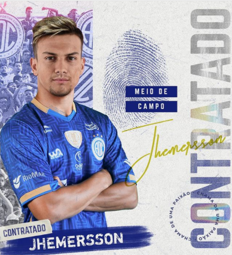 DragaoGaiato's tweet photo. #Contratou
A diretoria do @adc_confianca anunciou a contratação do meia Jhemerson nesta quarta-feira (16). O atleta estava atuando no Tombense em 2020 e 2021, onde fez 36 jogos. https://t.co/mbNj6ECtcz