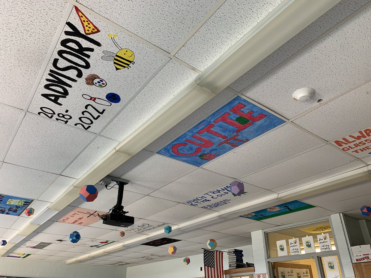 CalcagniJohn's tweet photo. Students did a great job with the ceiling tiles https://t.co/tLtsgi86vT