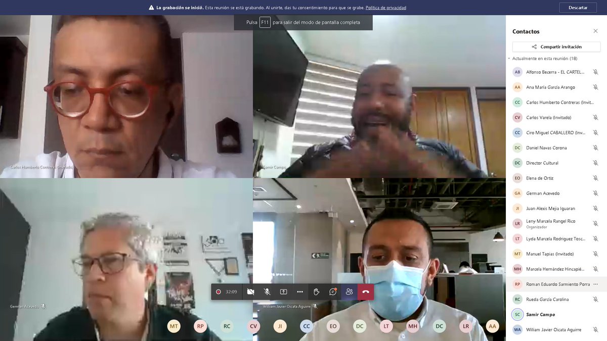 A esta hora participamos con <a href="/CElcartel/">Corporación ELCARTEL</a> en la Mesa de Industrias Creativas y Culturales de Cámara de Comercio de Bucaramanga
#ELCARTEL