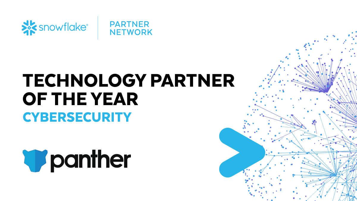 Snowflake's tweet photo. Congrats @runpanther_ for winning Technology Partner of the Year for Cybersecurity! #SnowflakePartnerSummit https://t.co/UPLUcugPvf