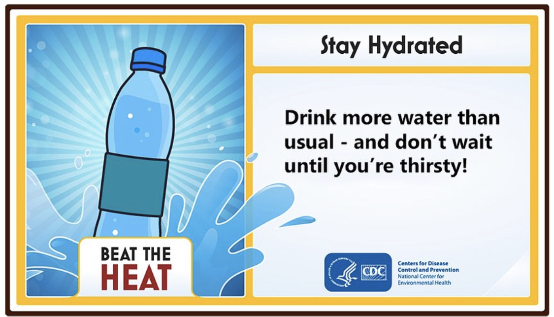 polar_skin's tweet photo. Water is a very important factor when keeping yourself safe from hotter temperatures! #drinkup #water #stayhydrated #beattheheat #cdc https://t.co/iCKkwycwdz