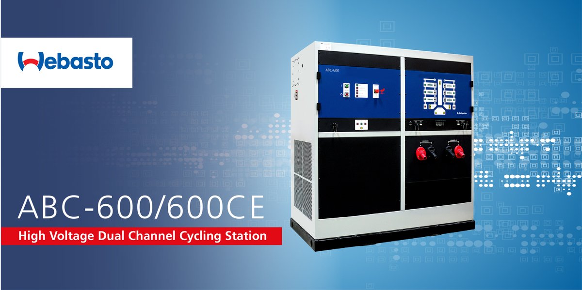 WebastoEVTestUS's tweet photo. High power, accurate cycling, &amp; testing for the EVs of today and tomorrow.
The ABC-600 has a voltage range of 8 to 600VDC and a current range of ±600ADC. This system is ideal for testing hybrid vehicles &amp; high voltage drivetrains.  https://t.co/JjtitA0Qxd https://t.co/zxhr8q7ddf