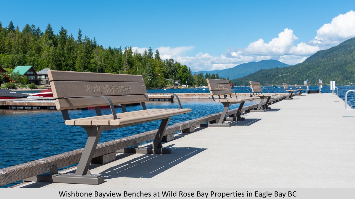 WishboneLtd's tweet photo. Summer!

Look at these beautiful Wishbone Bayview Benches at Wild Rose Bay Properties in Eagle Bay, BC.

We provided a securing method that avoids directly mounting to the top surface of the concrete pier. 

#sustainable #outdoorfurniture #sitefurnishings

https://t.co/i8HUjHQSmr https://t.co/1hfRqyMhtC