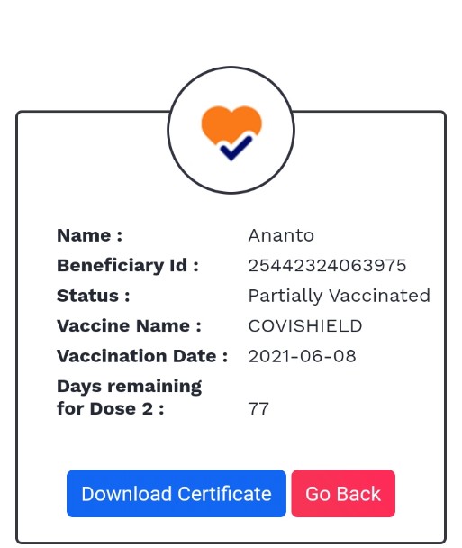 Got first dose of vaccination