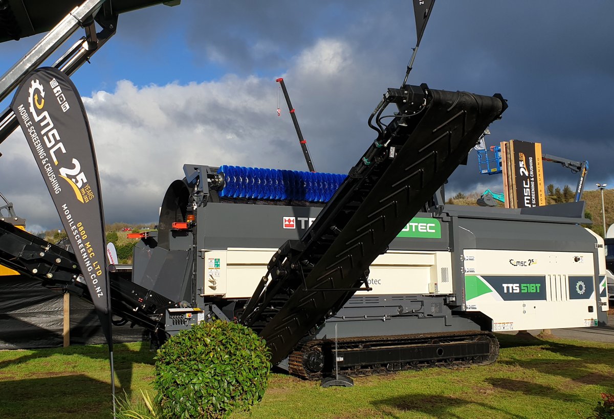 TerexEcotec's tweet photo. Fieldays is underway and the team from Mobile Screening and Crushing (NZ) are ready and waiting to greet you. Call by stand D27 to see the TTS 518T on display and learn more about our comprehensive product range.
#fieldays2021 #Ecotec #TTS518T #Trommel #CompactScreening https://t.co/ILqy9Gc8Ec