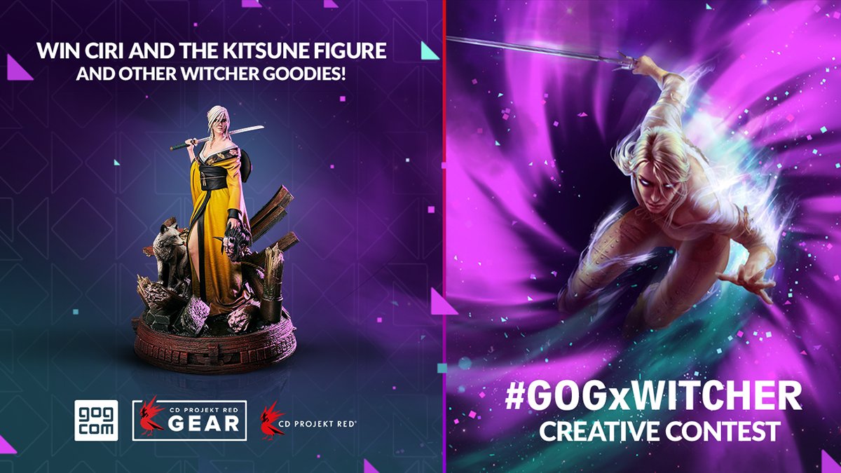 GOGcom's tweet image. Join our Witcher Contest! 

1️⃣ Tell us what would Ciri bring back with her if she was to visit a GOG world during one of her portal journeys? 
2️⃣ Follow @GOGcom &amp;amp; @witchergame 
3️⃣ Use #GOGxWitcher &amp;amp; RT this post

Write, draw, cosplay... choose how you want to express the idea! 💜