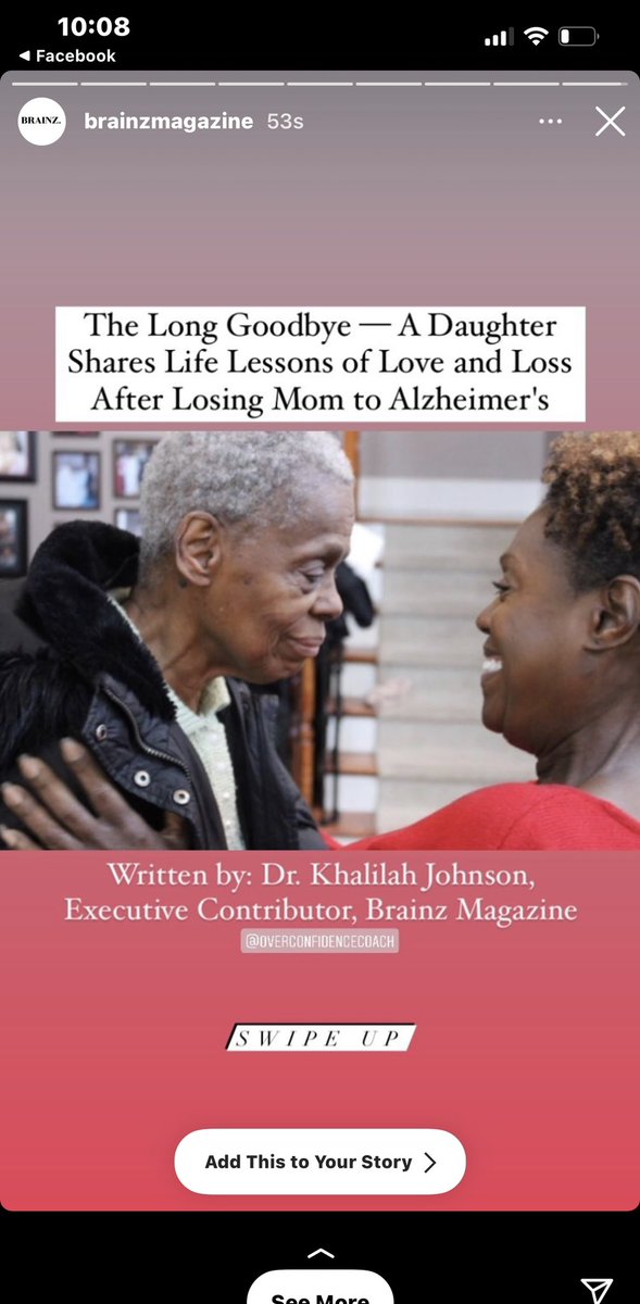 unpack2impact's tweet photo. "“To give at the level necessary, I had to give all of myself to care for her. I had to be in it 100% and in order to do that, I had to let go of me.”

I am so honored to have the opportunity to have interviewed Shirley Johnson about her personal journey with Alzheimer's. https://t.co/RAYwDurMY3