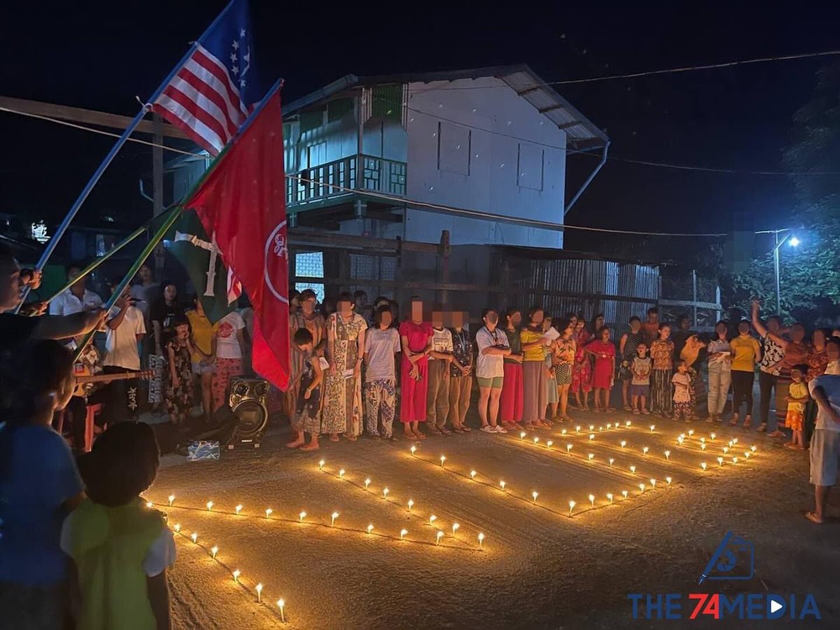 KaungKhantHto10's tweet photo. Pro democracy residents in #AyeMyaTharYar , #Hphakant tsp staged a candle light night strike on June 16. 

#WhatsHappeningInMyanmar
#June16Coup
#UnfetteredAccessForAids https://t.co/4IauVYGH7P