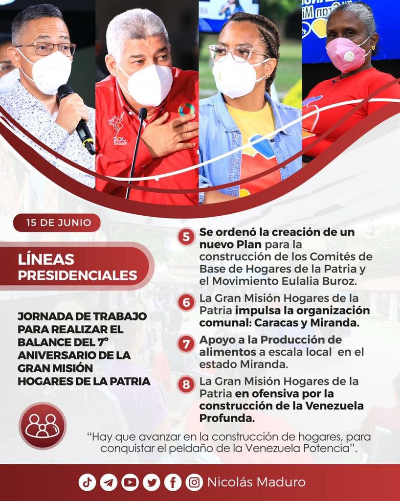 CarnetDLaPatria's tweet photo. #ATENCION El @CarnetDLaPatria es el instrumento del Gobierno Bolivariano para llevar su brazo amoroso a las familias más necesitadas. 

El #SistemaPatria te comparte las #LíneasPresidenciales para profundizar la atención a los #HogaresDeLaPatria.

#PuebloIndependentista #16Jun https://t.co/ihajDkawDY