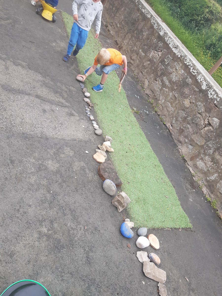 Saltoun_Primary's tweet photo. The boys have been making a stone trail to see if they can stop the water from rolling down the hill...stay tuned #wonder #curiosity #STEM #extendingthelearning https://t.co/uBiQtfrIc9