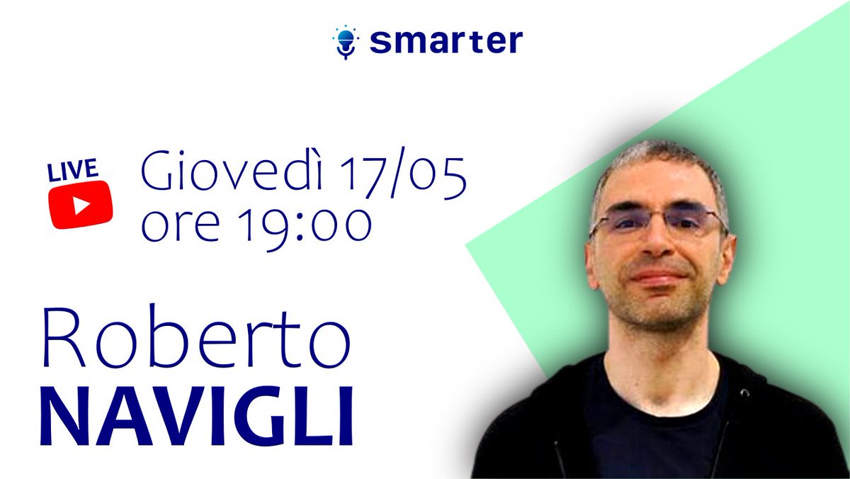 Smarter Podcast (@smarterpodcast) on Twitter photo 🔥 Nel prossimo episodio faremo due chiacchiere con <a href="/RNavigli/">Roberto Navigli</a> della Sapienza!
🕓 Puntata anticipata di 30 minuti rispetto al solito: ci vediamo giovedì 17 Giugno alle 18.30 CEST.
🎥 Iscrivetevi al canale YouTube per non perdervi i nuovi contenuti: youtube.com/channel/UCEcWr… 🔥 Nel prossimo episodio faremo due chiacchiere con <a href="/RNavigli/">Roberto Navigli</a> della Sapienza!
🕓 Puntata anticipata di 30 minuti rispetto al solito: ci vediamo giovedì 17 Giugno alle 18.30 CEST.
🎥 Iscrivetevi al canale YouTube per non perdervi i nuovi contenuti: youtube.com/channel/UCEcWr…