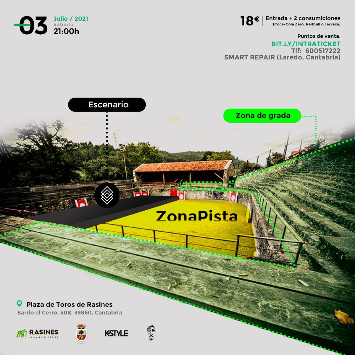 🗓️ Sábado 3/07/2021 - Apertura de puertas: 21:00.
🔥 #Intravisual + <a href="/carlosperezdj/">Carlos Pérez</a> + <a href="/costasmusic/">JonCostasmusic</a> 
📍 Plaza de Toros Cuadrada de Rasines (Cantabria).
🎟️ Entrada + 2 consumiciones (Coca-Cola, Red Bull o Cerveza) 18€.
➡️ bit.ly/intraticket (LINK BIO)